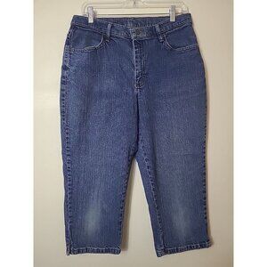 Lee Riders Womens Denim Medium Wash High Rise Capris Size 14M